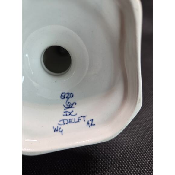 Vtg DC Delft Blue Holland Hand Painted Single Candlestick 5.5” 820 WG AZ - Picture 5 of 5
